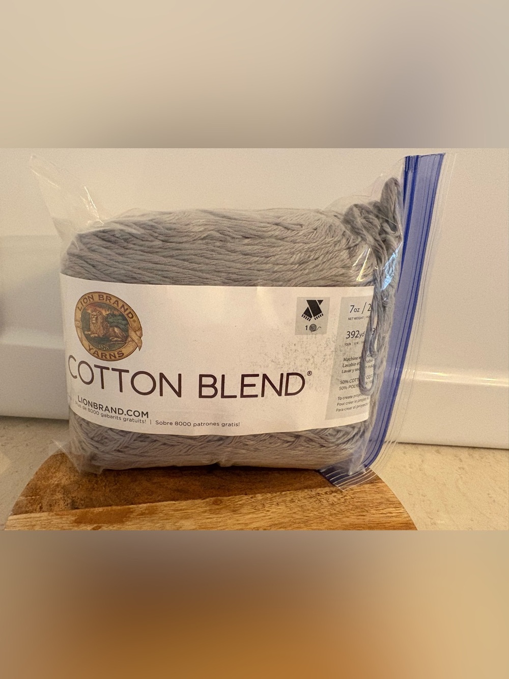 Lion Brand Cotton Blend Yarn - Silver
